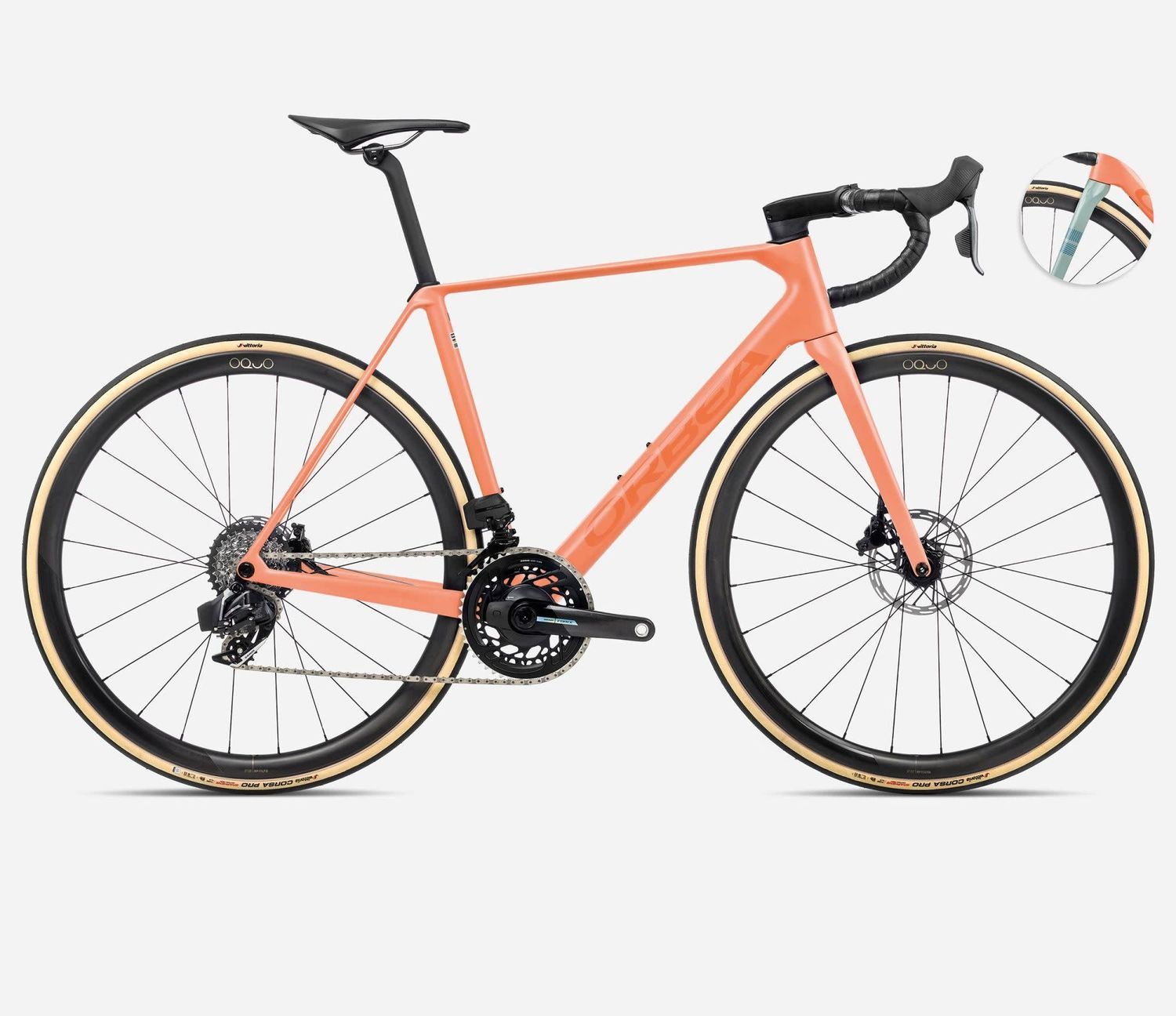 Orbea Orca M21eLTD PWR 2025, Color: Orange Cloud (Matt) - Stone Blue (Matt-Gloss), Size: 47 cm
