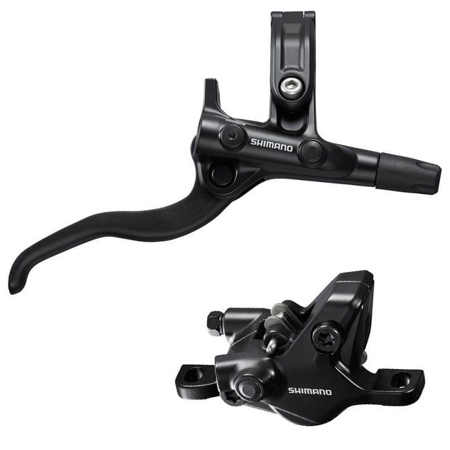 SHIMANO DISC BRAKE ASSEMBLED SET/J-kit, BL-M4100(R), BR-MT410(R), BLACK, W/O ADAPTER, RESIN PAD (W/O FIN), 1700MM HOSE (SM-BH59-SS BLACK), W/CONNECTER INSERT