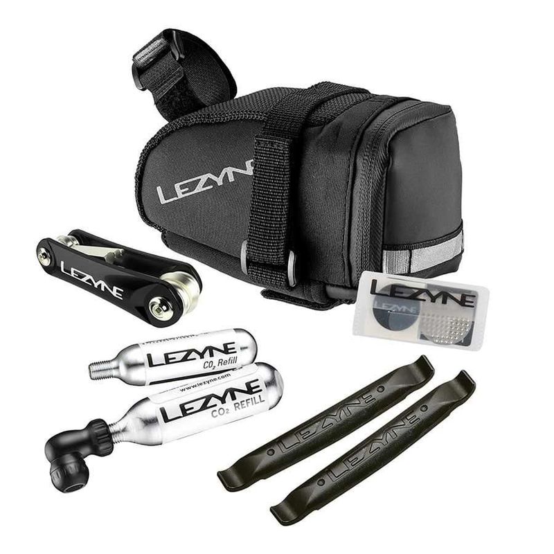 Lezyne, M-Caddy CO2 Kit, CO2 Inflator, Threaded, Presta, Schrader, Saddle bag, 2x16g