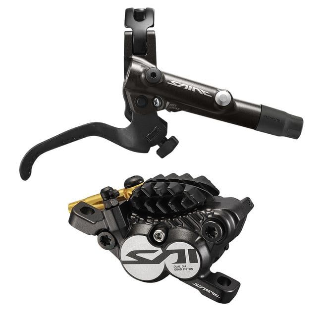 SHIMANO DISC BRAKE ASSEMBLED SET/J-KIT, SAINT, BL-M820-B(R), BR-M820(R), METAL PAD (W/FIN)
