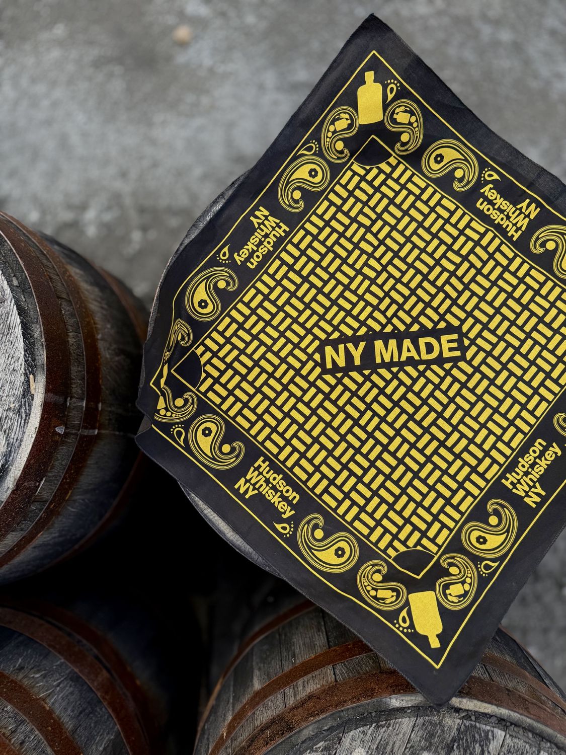 Hudson Whiskey Bandana - Black &amp; Yellow