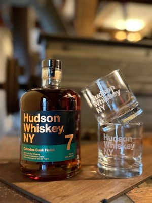 Hudson Calvados Cask Rye 750ml &amp; Rocks Glass Gift Set