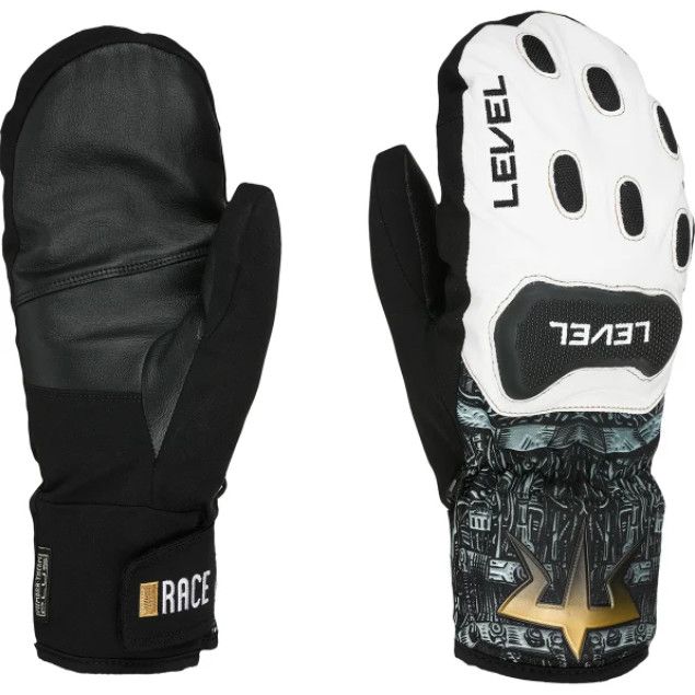 LEVEL Race Replica Mitten, Color: PK White, Size: 9.5/XL