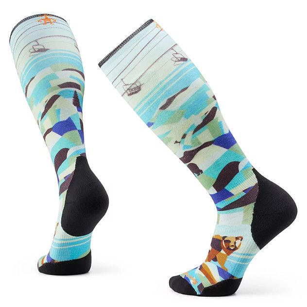 SMARTWOOL Ski Targeted Cushion OTC Socks, Color: Bear Country Print, Size: XL