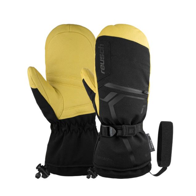 REUSCH Down Spirit GTX Mitten, Color: Black/Camel, Size: 11