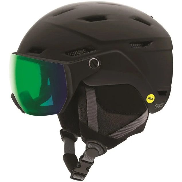 SMITH Survey Mips, Color: Matte Black + Chromapop Everyday Green, Size: 51-55cm SM