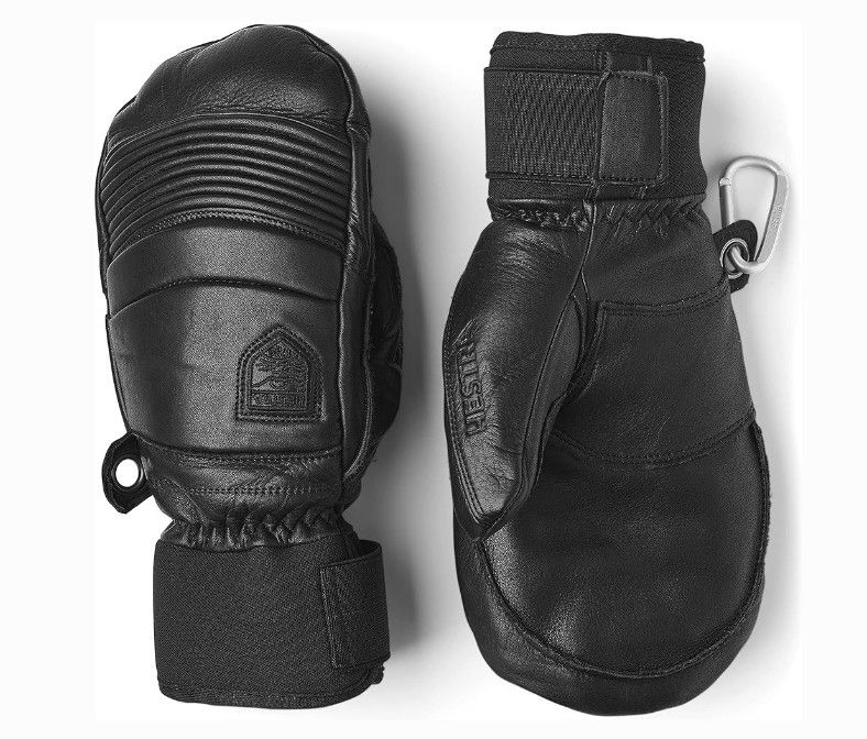 HESTRA Leather Fall Line Mitt, Color: Black, Size: 9