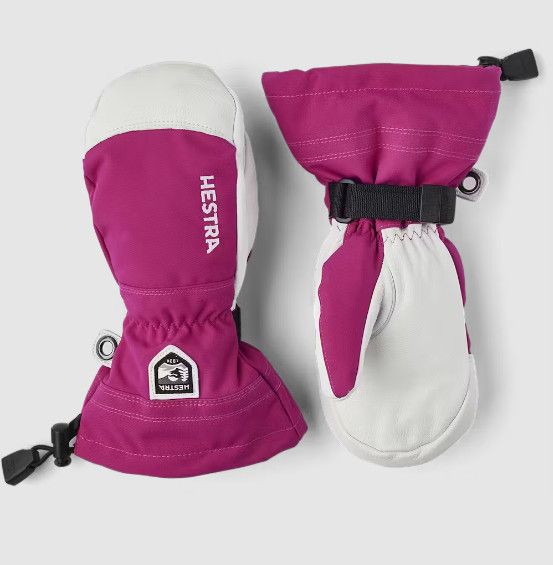 HESTRA Heli Ski Jr Mitt, Color: Fuchsia, Size: 6