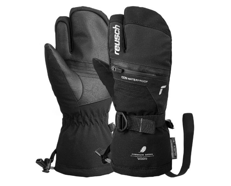 REUSCH Lando R-TEX XT Junior Lobster Glove, Color: Black/Silver, Size: 5.0