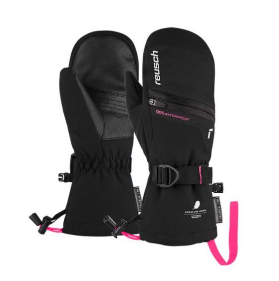 REUSCH Lando R-TEX XT Junior Mitten, Color: Black/Pink Glo, Size: 5.5