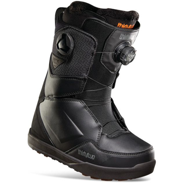 32 Lashed Double Boa Boot Womens, Color: Black, Size: 6.5