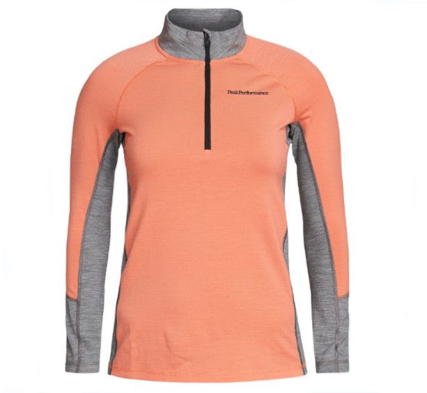 PEAK PERFORMANCE Magic Half Zip Top Womens, Color: Orange/Grey, Size: LG