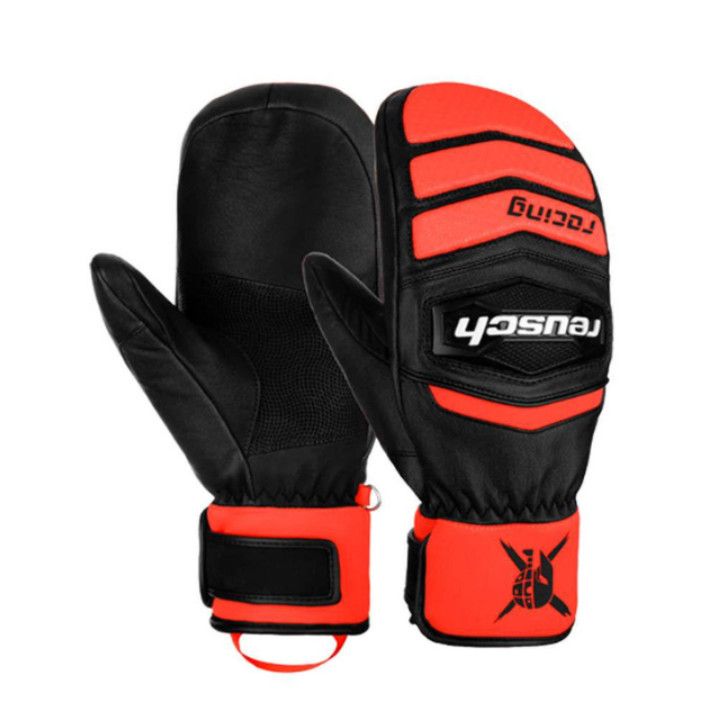 REUSCH Worldcup Warrior Team Mitten, Color: Black/Fluo Red, Size: 10.0
