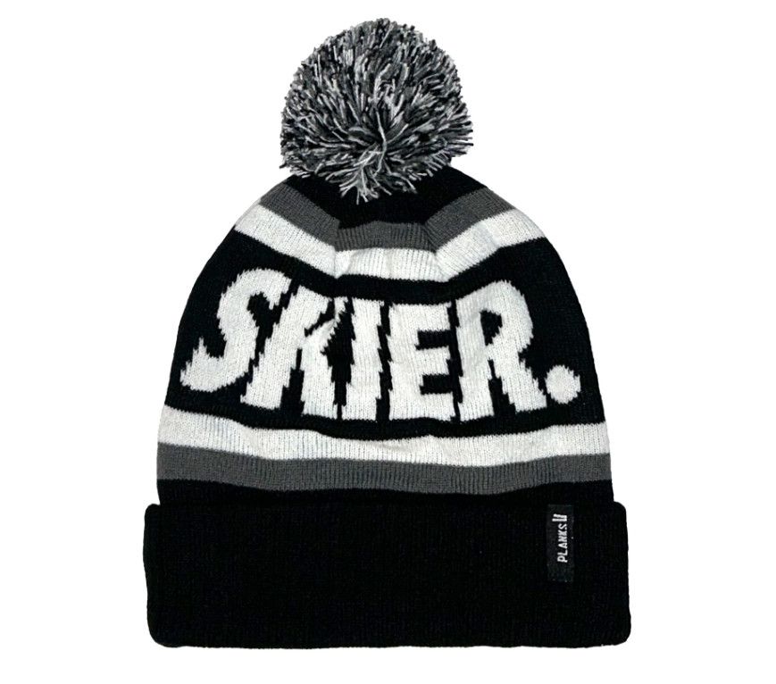 PLANKS Skier Bobble Beanie, Color: Black