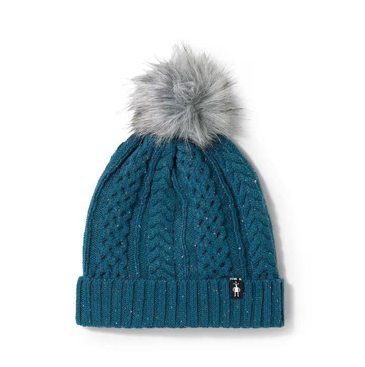 SMARTWOOL Lodge Girl Beanie, Color: Twilight Blue Donegal