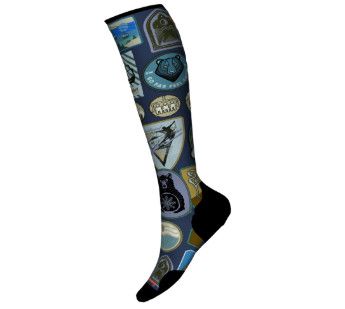 SMARTWOOL Targeted Cushion Explorer Print OTC, Color: Deep Navy, Size: MD