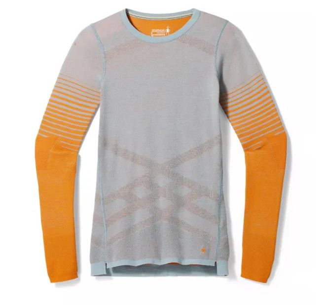 SMARTWOOL Intraknit Merino Base Layer Pattern Crew Womens, Color: Ld-Mrmld, Size: MD