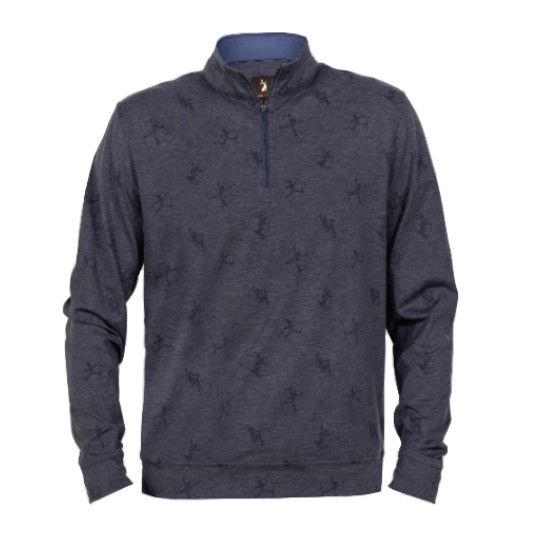JACK &amp; SAGE Spread Eagle Performance Tek 1/4 Zip, Color: Navy, Size: SM
