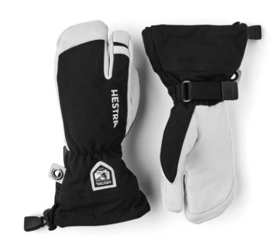 HESTRA Heli Ski Jr 3-Finger, Color: Black, Size: 7