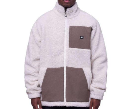 686 Molehill Sherpa Zip-Up Mens, Color: Birch, Size: MD