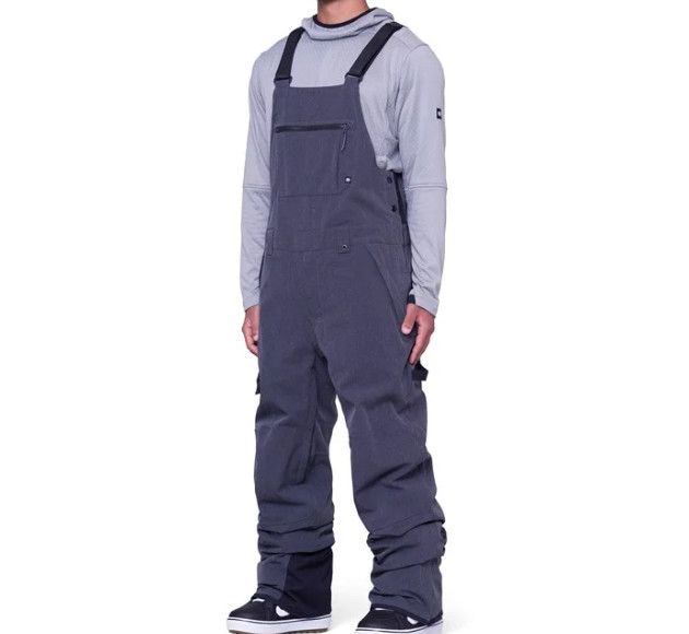 686 Hot Lap Bib Mens, Color: Black Denim, Size: MD