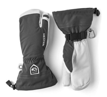 HESTRA Heli 3-Finger, Color: Grey, Size: 10