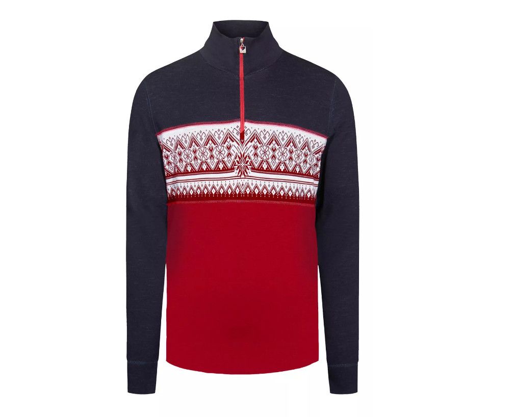 DALE OF NORWAY Moritz Basic Sweater Mens, Color: Raspberry Navy Off White, Size: LG