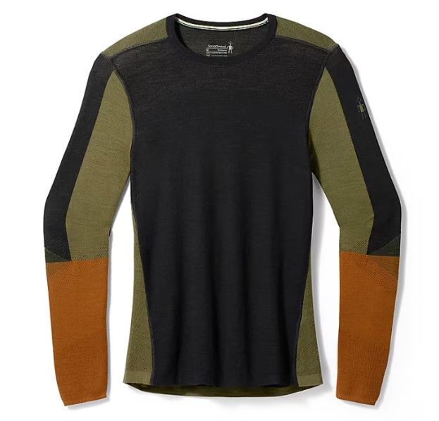 SMARTWOOL Intraknit Merino Baselayer CB Crew Mens, Color: Blk-Wnt Moss, Size: SM