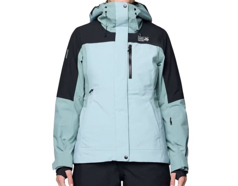 MOUNTAIN HARDWEAR Powder Maven Jacket Womens, Color: Ice Shadow/Black, Size: SM