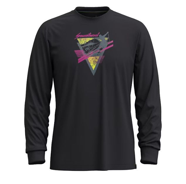SMARTWOOL 90s Shred Graphic Long Sleeve Tee, Color: Black, Size: L