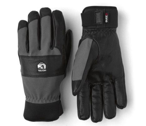 HESTRA Vernum Spring Glove, Color: Grey/Black, Size: 8