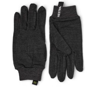 HESTRA Merino Wool Liner, Color: Charcoal, Size: 9
