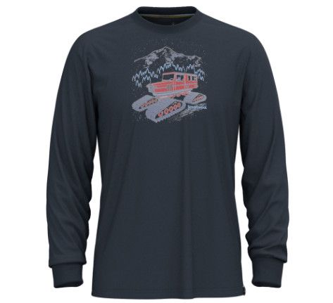SMARTWOOL Snowcat Graphic Long Sleeve Tee, Color: Deep Navy, Size: LG