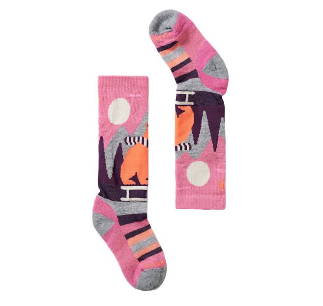 SMARTWOOL Kids Light Cushion Sleigh Bear OTC, Color: Garden Pink, Size: LG