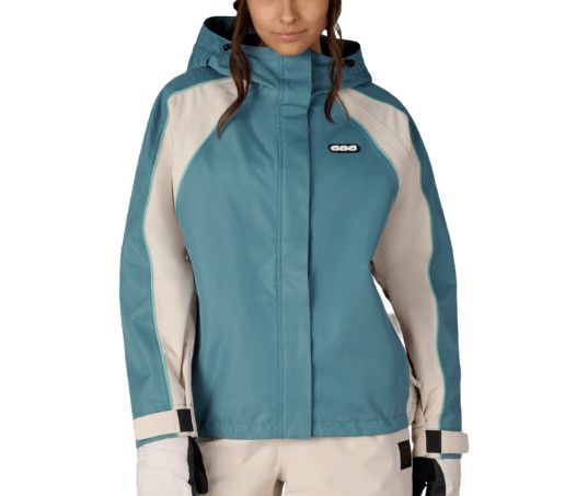 686 Hologram Shell Jacket Womens, Color: Pale Fern Colourblock, Size: SM
