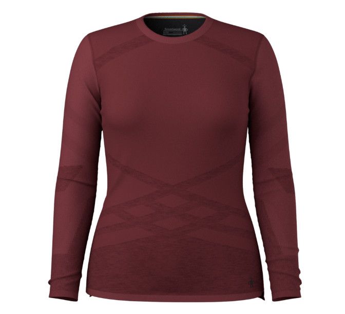 SMARTWOOL Intraknit Thermal Merino Base Layer Crew Womens, Color: Cherry Lacquer, Size: SM