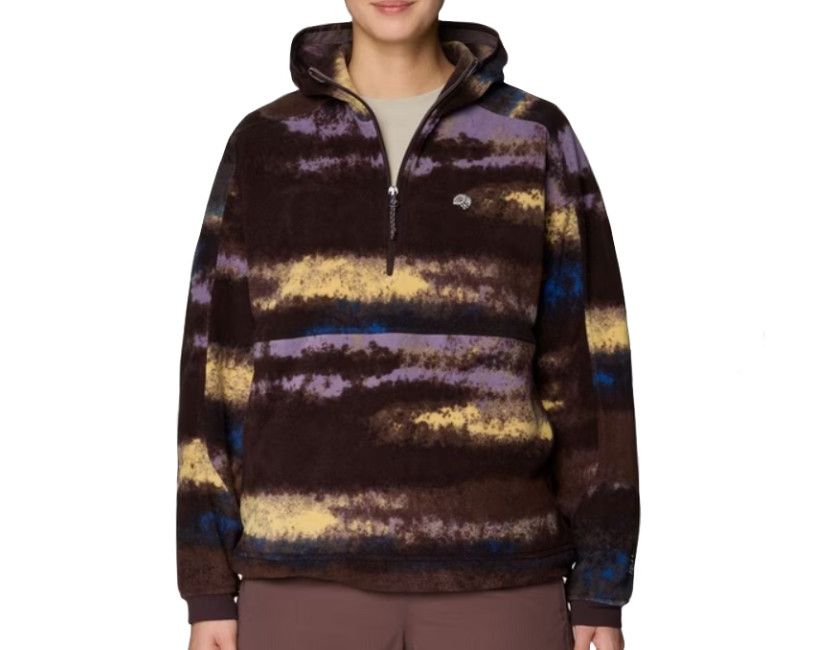 MOUNTAIN HARDWEAR Apres Pro Fleece Jacket Womens, Color: Berry Blue Print, Size: SM
