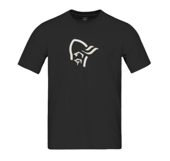 NORRONA Cotton Viking T-Shirt Mens, Color: Caviar Black/Snowdrop, Size: SM