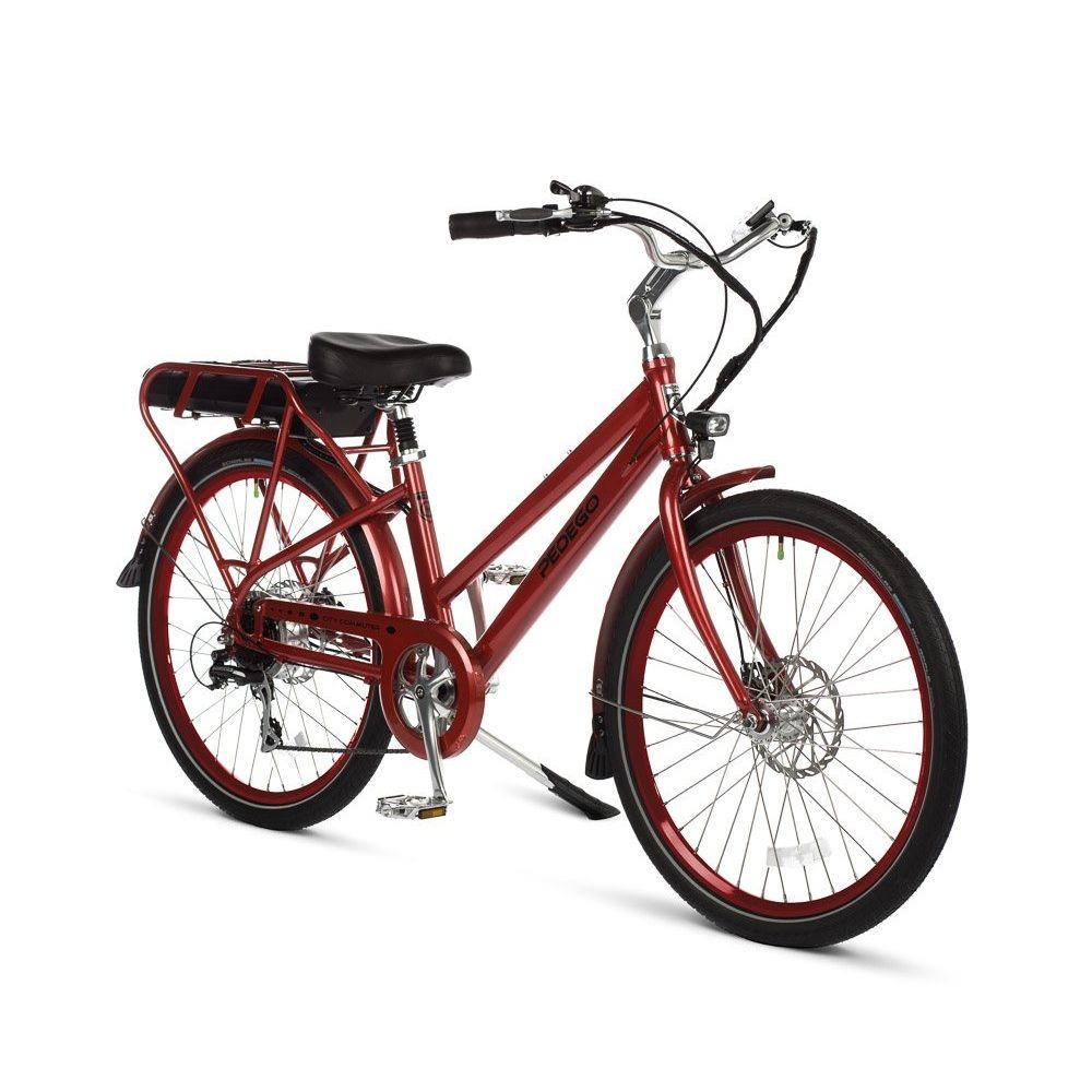 28" City Commuter Step Thru, Maroon (52V 17.5 Ah Battery)