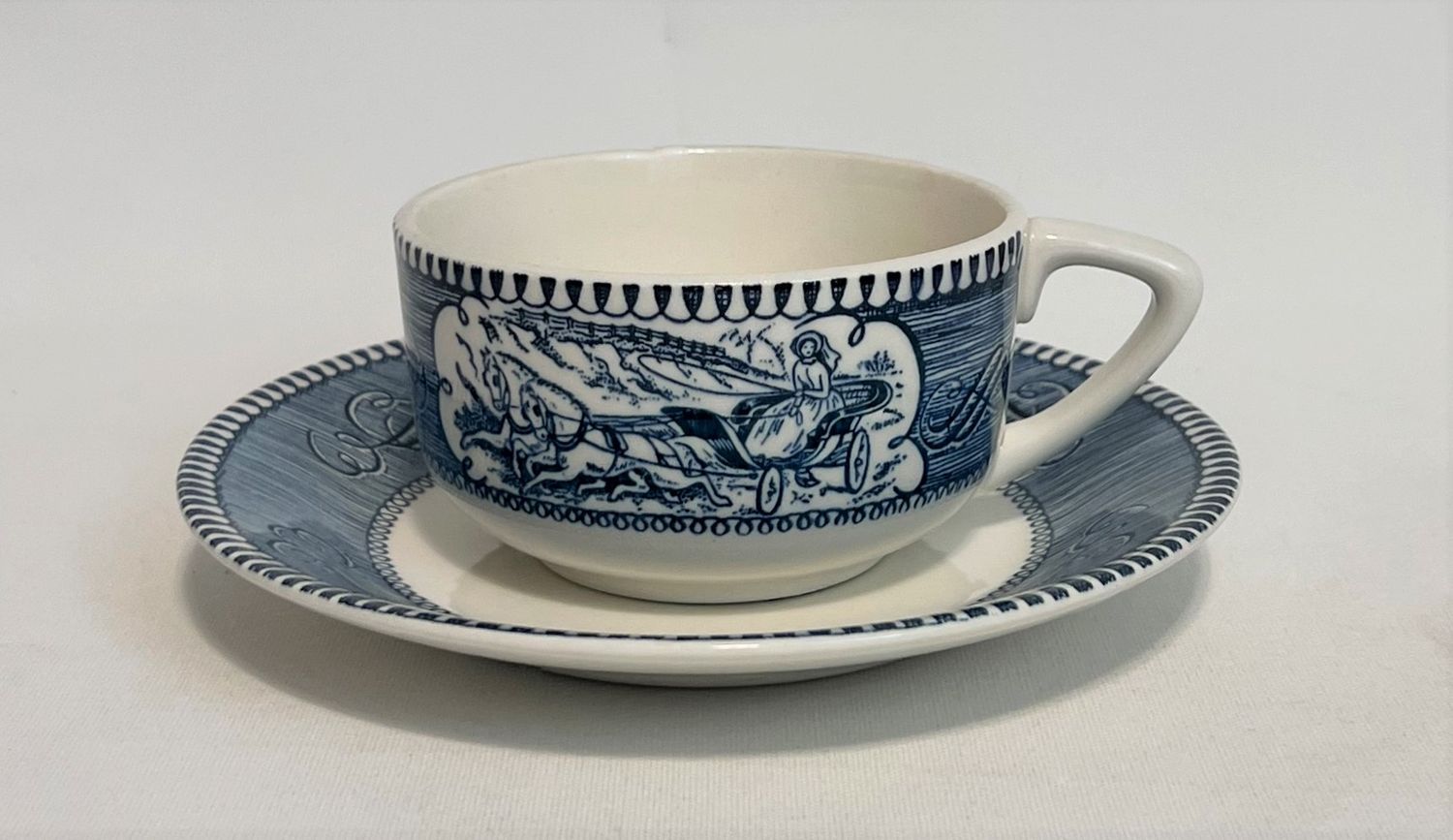 CURRIER &amp; IVES CUP AND SAUCER SET