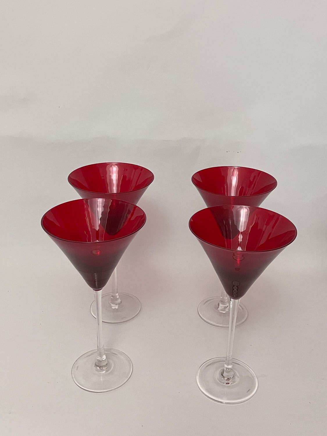 HOLIDAY GEMS MARTINI RUBY 8 7/8" SET OF 4