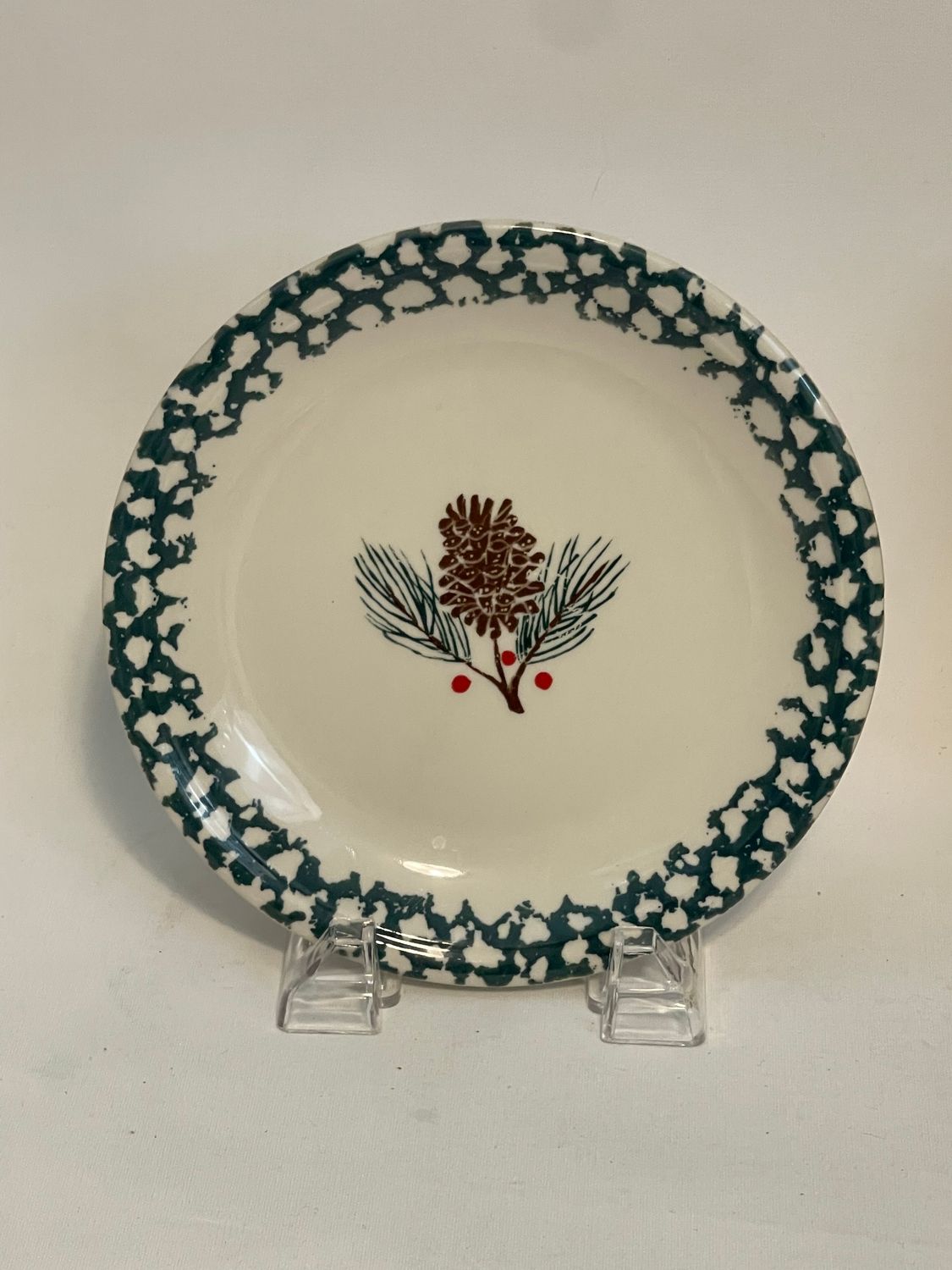 HOLIDAY PINE CONE  SALAD PLATE 7.5"