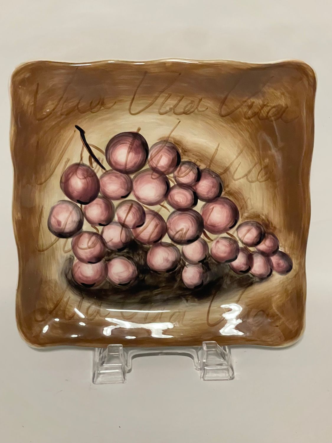 FRUITION SQUARE SALAD PLATE GRAPE 8 3/4"