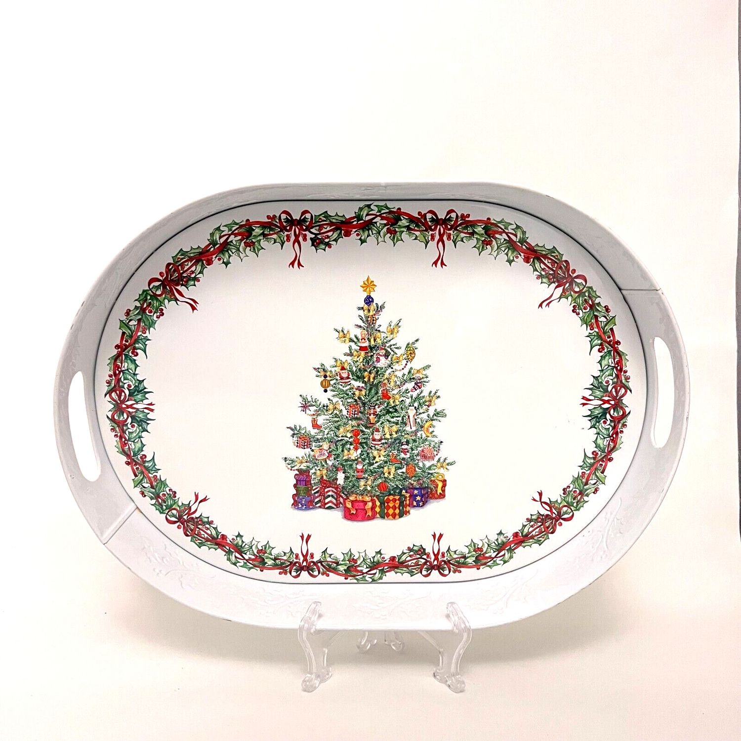 HOLIDAY CELEBRATIONS METAL TRAY 16"