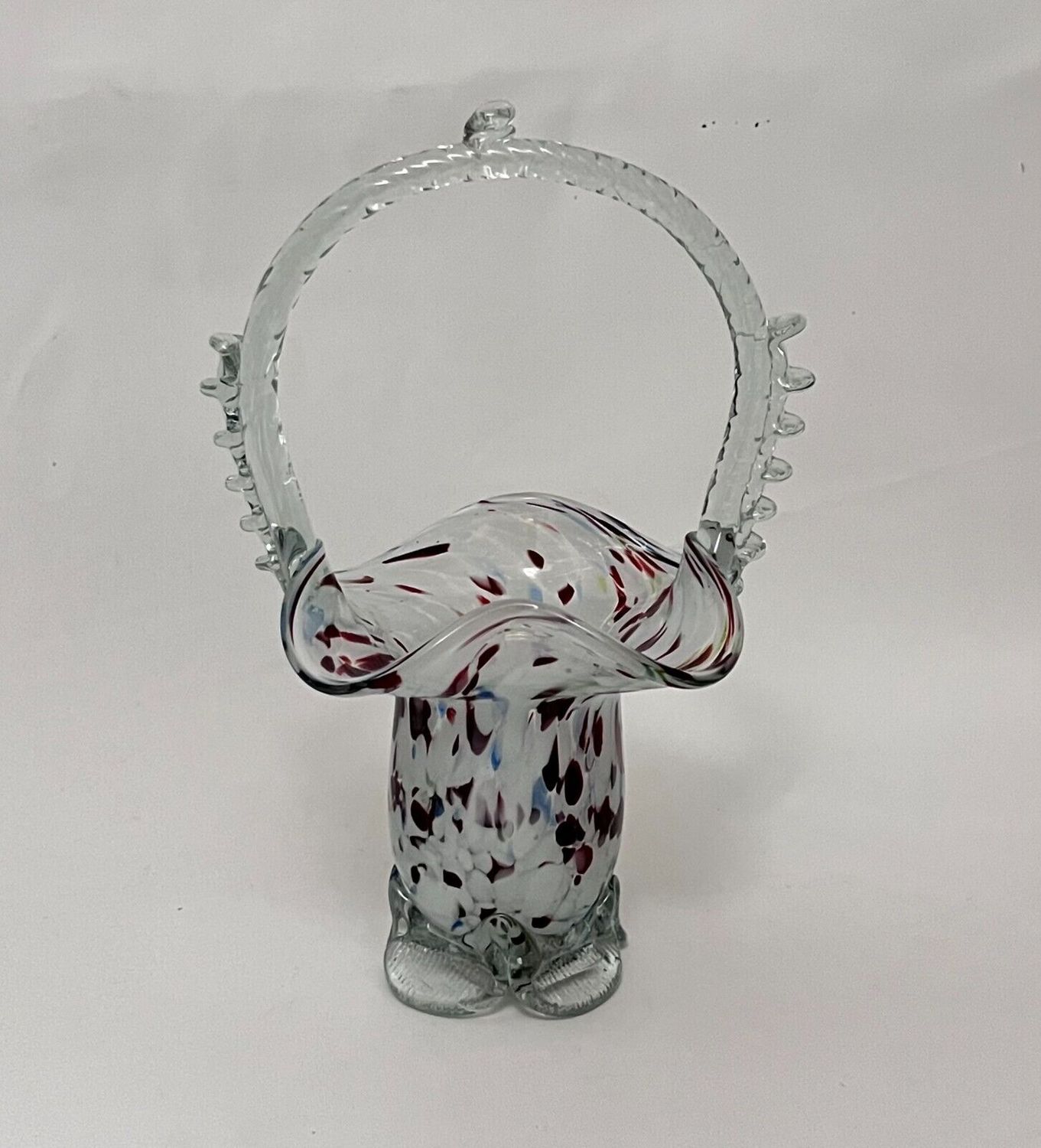 MURANO ART GLASS BASKET 9.5"