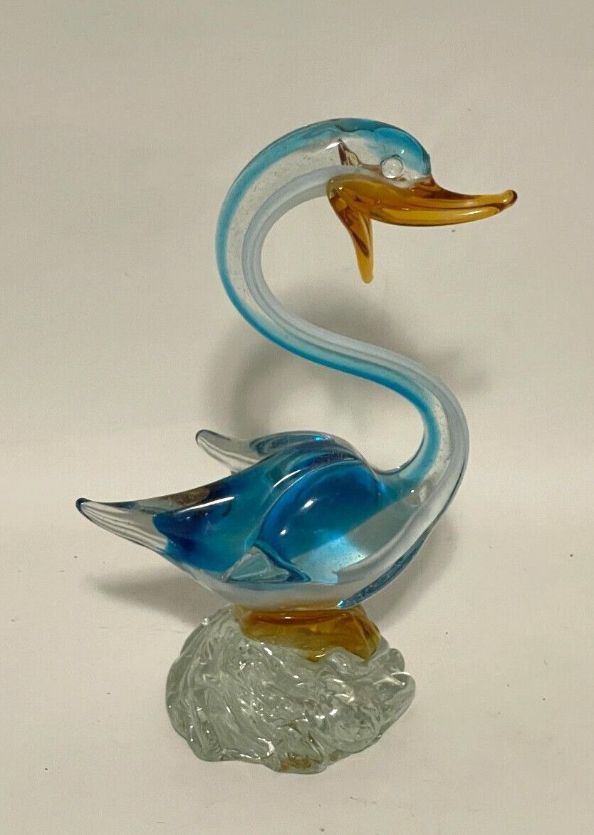 MURANO SWAN 8" BLUE