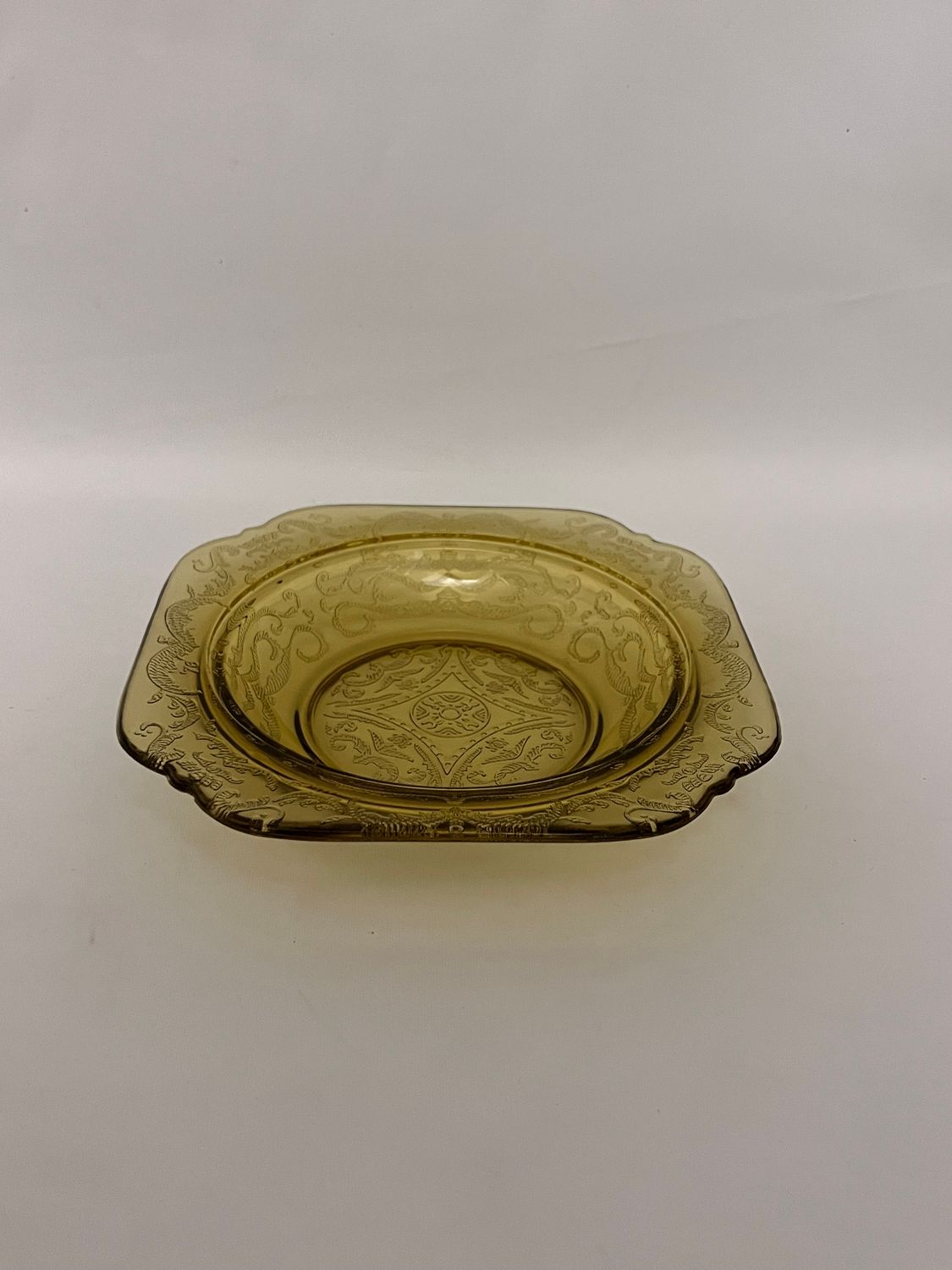 RECOLLECTION AMBER COVERED BUTTER DISH BASE