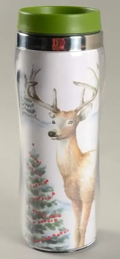 WINTER WHITE TRAVEL MUG 8 3/4"