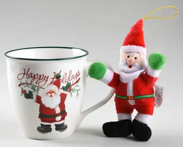 WINTERBERRY HAPPY HOLIDAYS MUG SANTA NO PLUSH