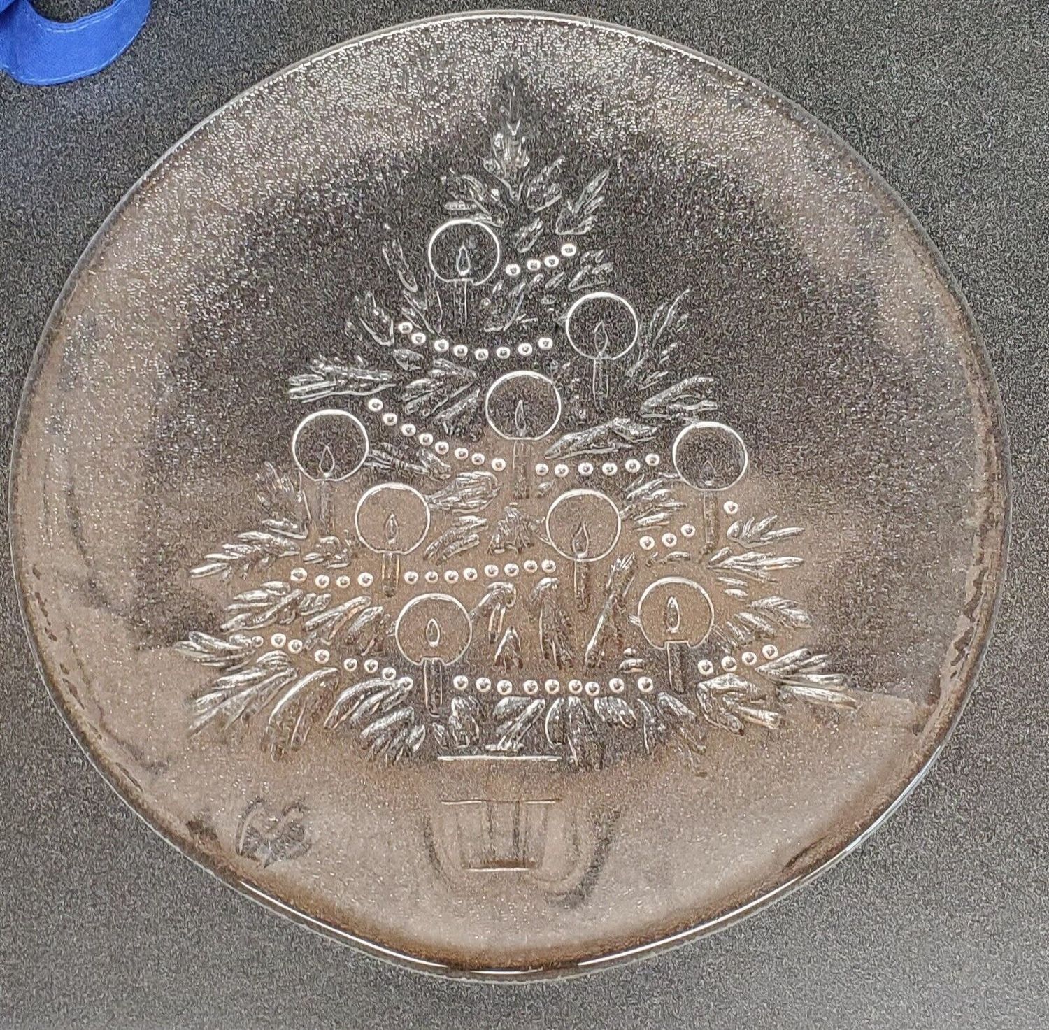 CHRISTMAS TREE GLASS 13" ROUND PLATTER